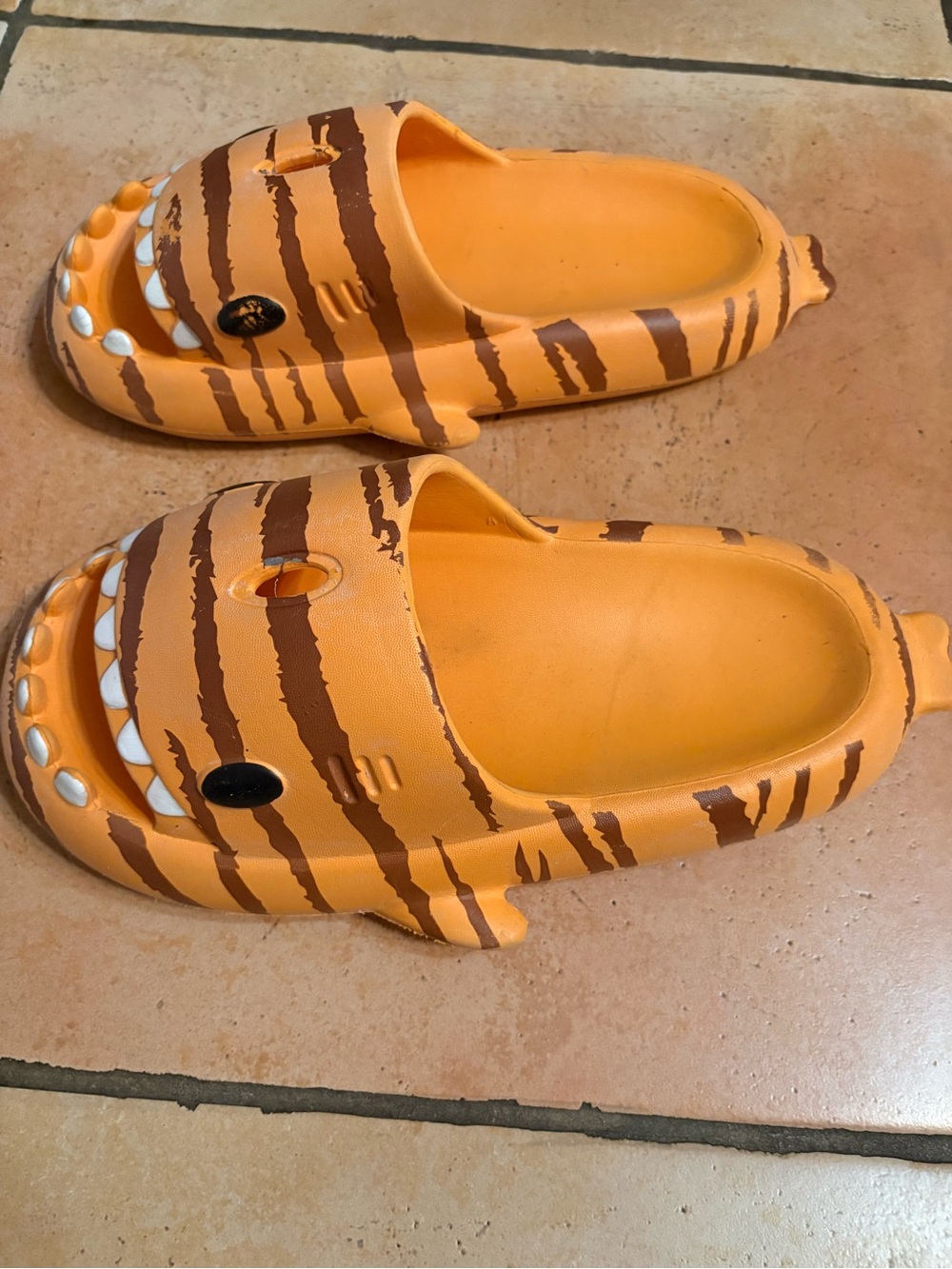 Orange Tiger Stripe Slip-On Clog- shower shoe